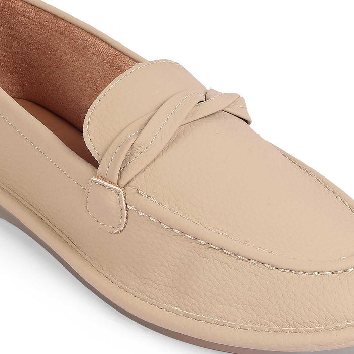 Yorko Beige Casual Loafers For Women Tresmode