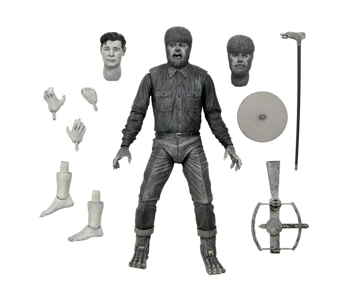 Universal Monsters Ultimate 7 Inch Scale Action Figure - Wolfman (Black & White)
